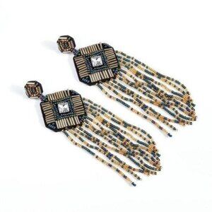 Handmade Rhinestone beaded drop earrings